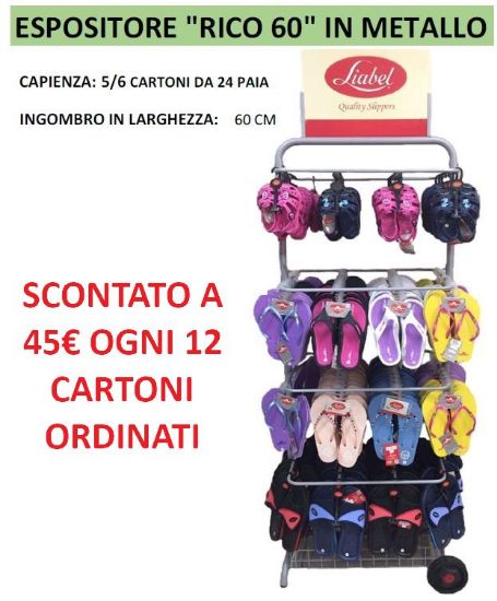 Immagine di ESPOSITORE CIABATTE INFRADITO RICO 60cm IN METALLO VUOTO