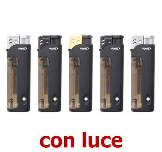 Picture of ACCENDINO ATOMIC ELETTRONICO 50pz BLACK CON LUCE - RICARICABILE