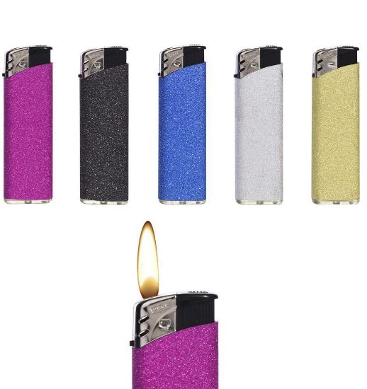 Immagine di ACCENDINO PROF ELETTRONICO 50pz SHINY GLITTER - RICARICABILE