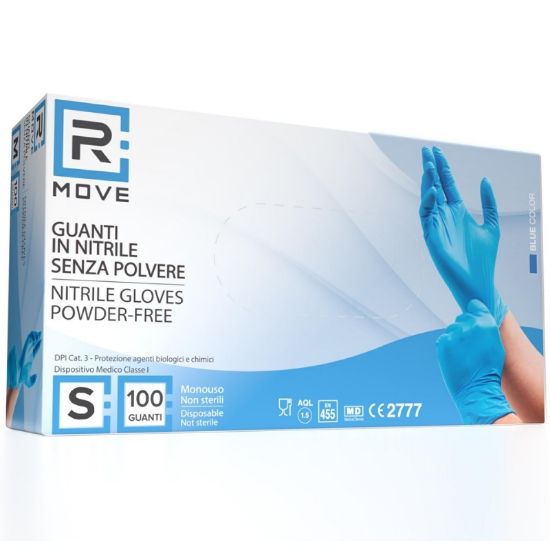 Picture of GUANTI NITRILE BLU 3,5gr Tg.S SMALL 100pz - senza polvere