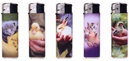 Immagine di ACCENDINO PROF ELETTRONICO 50pz BABY ANIMALS - RICARICABILE