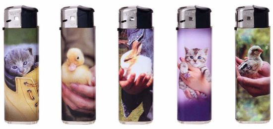 Immagine di ACCENDINO PROF ELETTRONICO 50pz BABY ANIMALS - RICARICABILE
