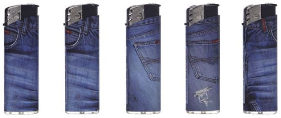 Immagine di ACCENDINO PROF ELETTRONICO 50pz JEANS - RICARICABILE