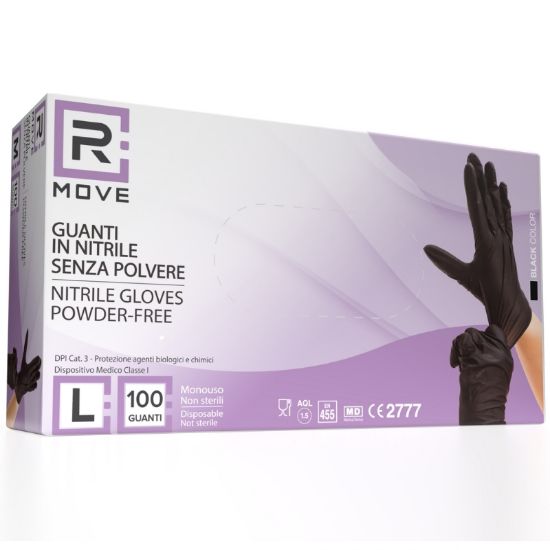 Picture of GUANTI NITRILE NERO 3,5gr Tg.L LARGE 100pz - senza polvere