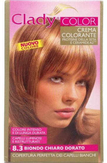 Immagine di TINTA CREMA COLORANTE CAPELLI CLADY 1pz 8.3 BIONDO CHIARO DORATO