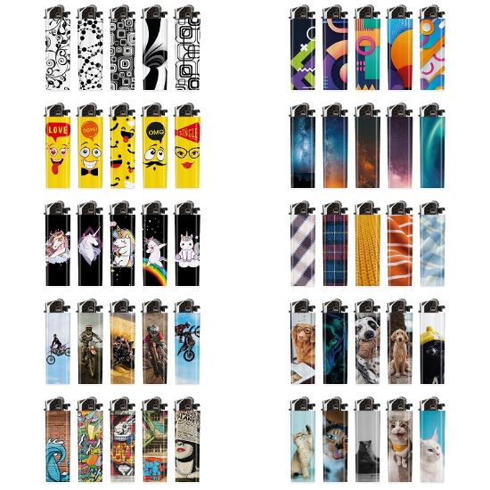 Immagine di ACCENDINO ATOMIC PIETRINA 500pz DECORATI ASSORTITI