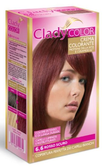 Immagine di TINTA CREMA COLORANTE CAPELLI CLADY 1pz 6.6 ROSSO SCURO