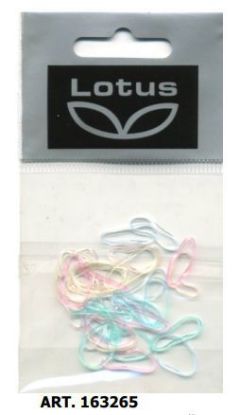 Immagine di ELASTICI PER CAPELLI LOTUS IN GOMMA 36pz PICCOLI COLORI ASSORTITI ART.8851