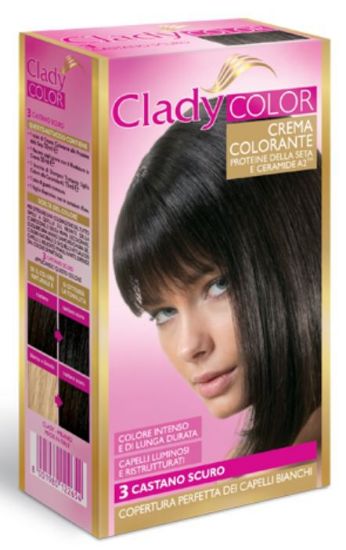 Immagine di TINTA CREMA COLORANTE CAPELLI CLADY 1pz 3 CASTANO SCURO