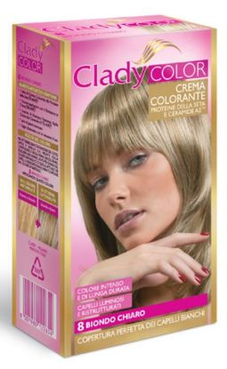 Immagine di TINTA CREMA COLORANTE CAPELLI CLADY 1pz 8 BIONDO CHIARO