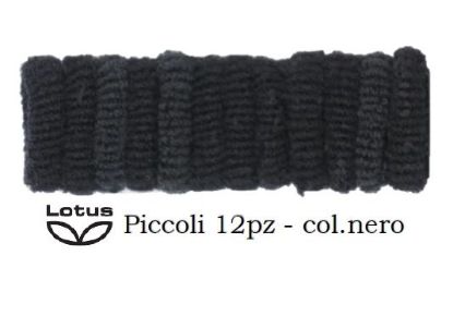 Immagine di ELASTICI PER CAPELLI LOTUS IN SPUGNA 12pz NERO PICCOLI ART.4844