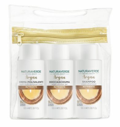 Immagine di SET DA VIAGGIO NATURA VERDE 3x100 ml BAGNODOCCIA SHAMPOO E CREMA ARGAN