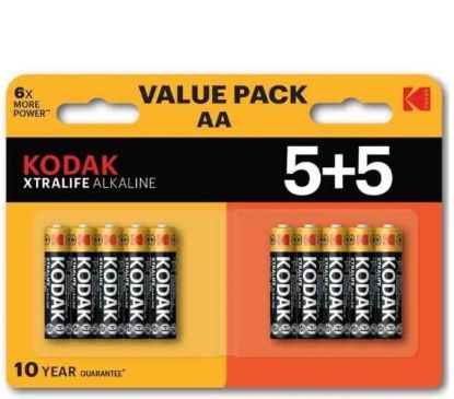 Immagine di BATTERIE KODAK ALKALINE XTRALIFE AA STILO 1.5v 10(5+5)x 1pz