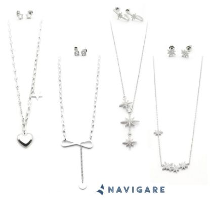 Immagine di PARURE COLLANA + ORECCHINI DONNA NAVIGARE 4pz + SCATOLA REGALO BRACCIALE DONNA NAVIGARE 6pz + SCATOLA REGALO (promo senza sacchetto)