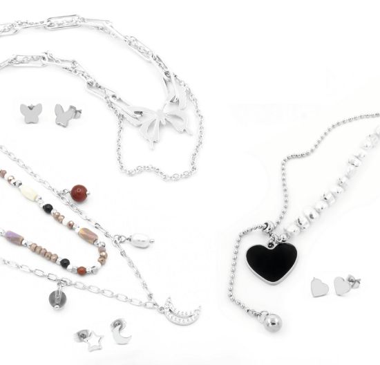 Immagine di PARURE COLLANA + ORECCHINI DONNA NAVIGARE 3pz + SCATOLA REGALO - W2026