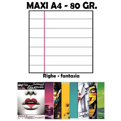 Immagine di QUADERNI MAXI FEMMINA C rig 80gr - 5pz 21x29cm A4
