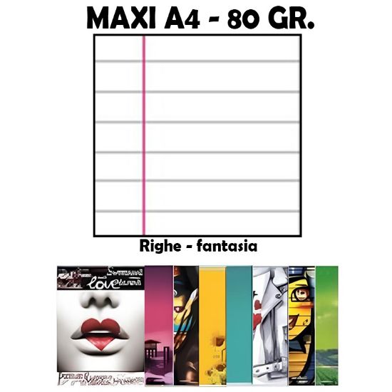 Immagine di QUADERNI MAXI FEMMINA C rig 80gr - 5pz 21x29cm A4