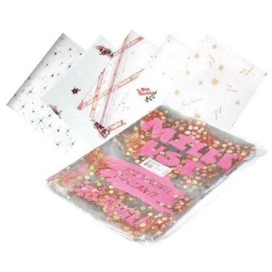 Picture of FOGLI CELLOPHANE 100X130mm 25FG FTO FANTASIA NATALE