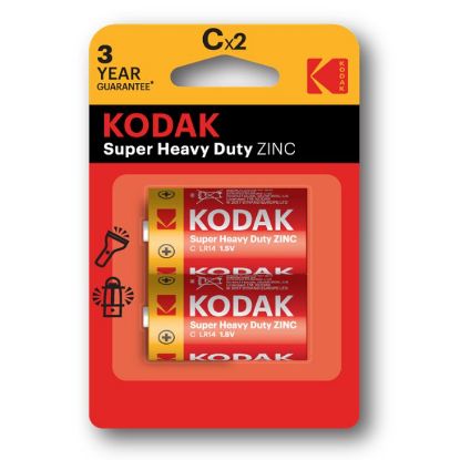 Immagine di BATTERIE KODAK ZINC SUPER HEAVY DUTY C 1/2 TORCIA 2x 1,5v