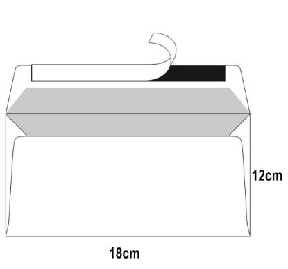 Immagine di BUSTA LETTERA 12x18cm 90g BLASETTI SENZA FINESTRA CON STRIP 25pz BIANCA