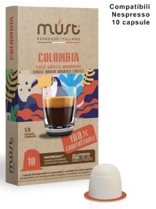 Immagine di CAFFE CAPSULE NP 10pz COLOMBIA MONOORIGINE COMPOSTABILE - (compatibile Nespresso) MUST