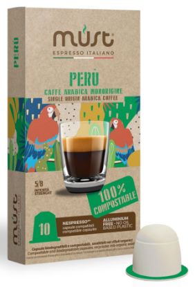 Immagine di CAFFE CAPSULE NP 10pz PERU' MONORIGINE COMPOSTABILE - (compatibile Nespresso) MUST