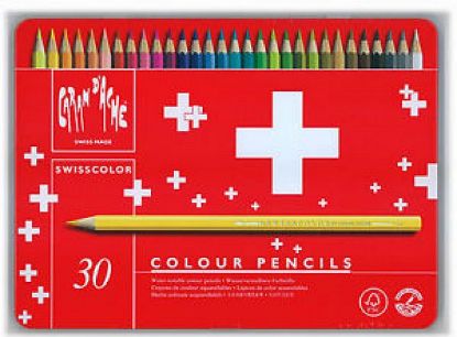 Immagine di PASTELLI SWISSCOLOR 30 colori CARAN D'ACHE  SCATOLA IN METALLO