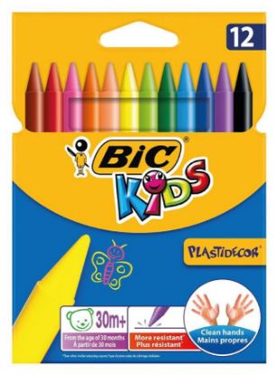 Immagine di PASTELLI CERA BIC 12 COLORI 1pz PLASTIDECOR RESISTENTI