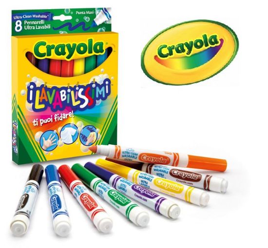 Immagine di PENNARELLI CRAYOLA 8 COLORI PUNTA MAXI LAVABILISSIMI