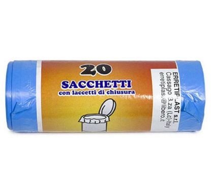 Immagine di SACCHETTI IMMONDIZIA 48x60cm 20pz PATTUMIERA AZZURRI