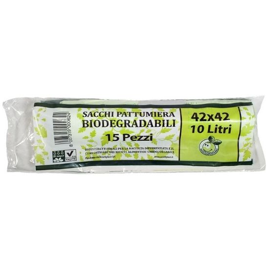Immagine di SACCHETTI IMMONDIZIA 42x42cm 15pz ORGANICO 10LT