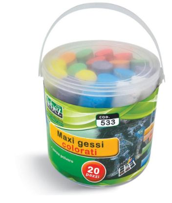 Immagine di GESSO MAXI JUMBO COLORATO 20pz IN SECCHIELLO