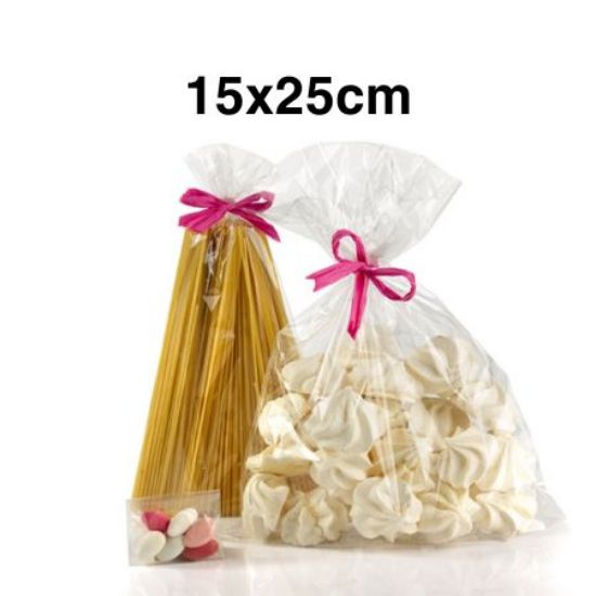 Immagine di SACCHETTI BUSTA CELLO TRASPARENTE A 15x25cm 100pz PER ALIMENTI