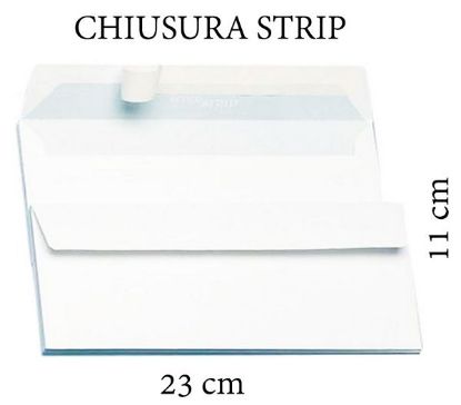 Immagine di BUSTA LETTERA 11x23cm 90g SENZA FINESTRA CON STRIP 25pz BIANCA - 0548