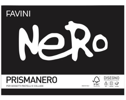 Immagine di ALBUM DISEGNO FAVINI PRISMANERO 10 FOGLI 128g 24x34cm NERO 20pz MONORUVIDO