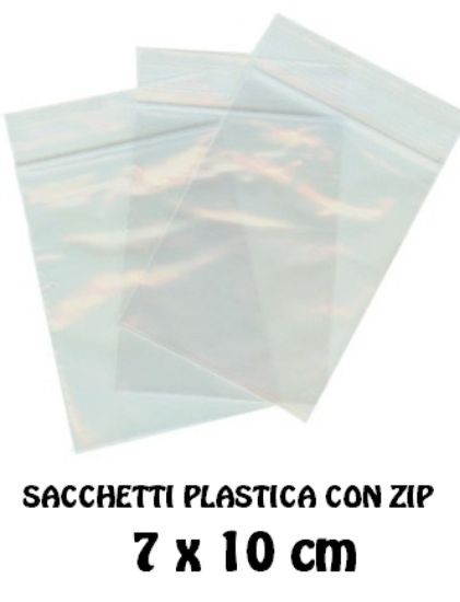 Immagine di SACCHETTI BUSTA POLIETILENE ZIP 7x10cm 100pz USO ALIMENTARE