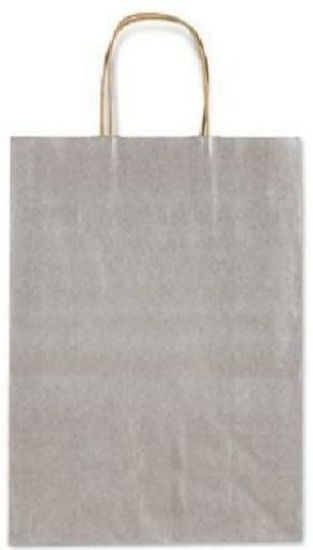 Immagine di SACCHETTI SHOPPER TU ARGENTO 46x16x49cm 25pz CON MANICO CORDA