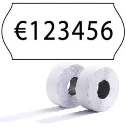 Immagine di ETICHETTA PREZZI PER PREZZATRICE 2610 PERMANENTE 26x12mm 10pz BIANCO ONDA