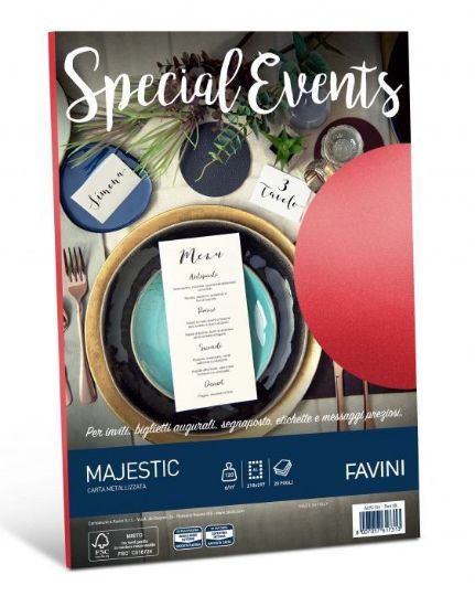 Immagine di CARTA PERLATA A4 ROSSO 120g 20 FOGLI 1pz SPECIAL EVENTS