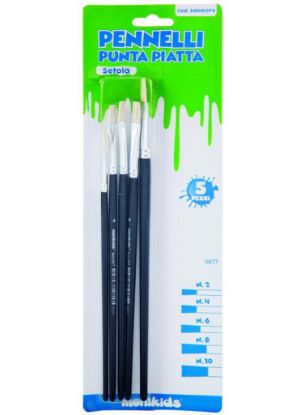 Immagine di PENNELLI PIATTI 5pz BLISTER ASS. 2-4-6-8-10 LEBEZ