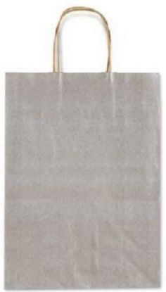 Immagine di SACCHETTI SHOPPER TU ARGENTO 26x12x36cm 25pz CON MANICO CORDA