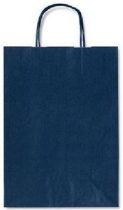 Immagine di SACCHETTI SHOPPER TU BLU 26x12x36cm 25pz CON MANICO CORDA