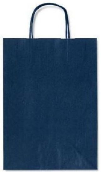 Immagine di SACCHETTI SHOPPER TU BLU 26x12x36cm 25pz CON MANICO CORDA