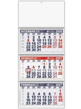 Picture of CALENDARIO OLANDESE 31x72cm TRITTICO 1pz