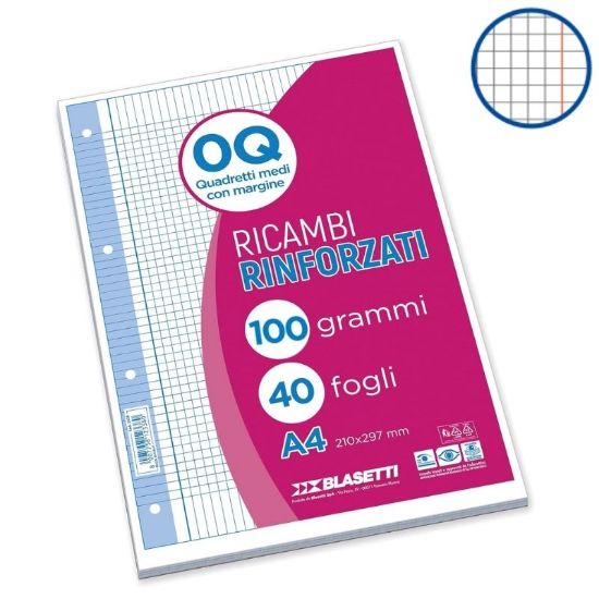 Picture of RICAMBI A4 100gr RQ RINFORZATI CON MARGINE 40f