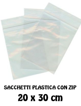 Immagine di SACCHETTI BUSTA POLIETILENE ZIP 20x30cm 100pz USO ALIMENTARE