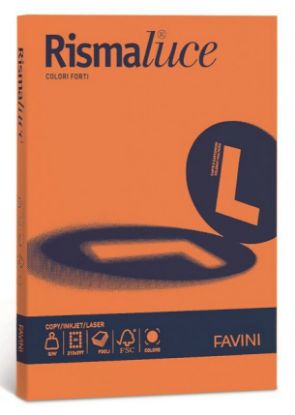 Immagine di CARTA A4 200g 125fg 1pz RISMALUCE ARANCIONE FAVINI