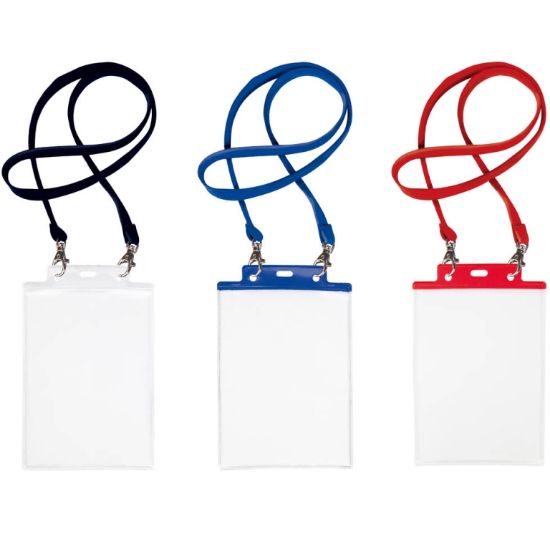 Immagine di PORTA BADGE PORTANOME PASS 6S 10pz CON DOPPIO MOSCHETTONE