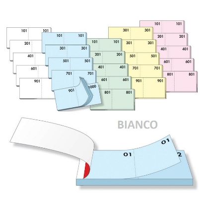Picture of BLOCCO RICEVUTA SCONTRINI NUMERATI (1-1000) 13x6cm 1pz BIANCO