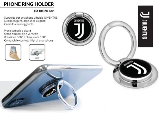 Immagine di SUPPORTO ANELLO (AUTO) CELLULARE JUVENTUS 1pz UNIVERSALE - TECHMADE